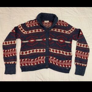 Ralph Lauren Denim Supply Aztec Knit Shawl Collar Cardigan Sweater Size XL